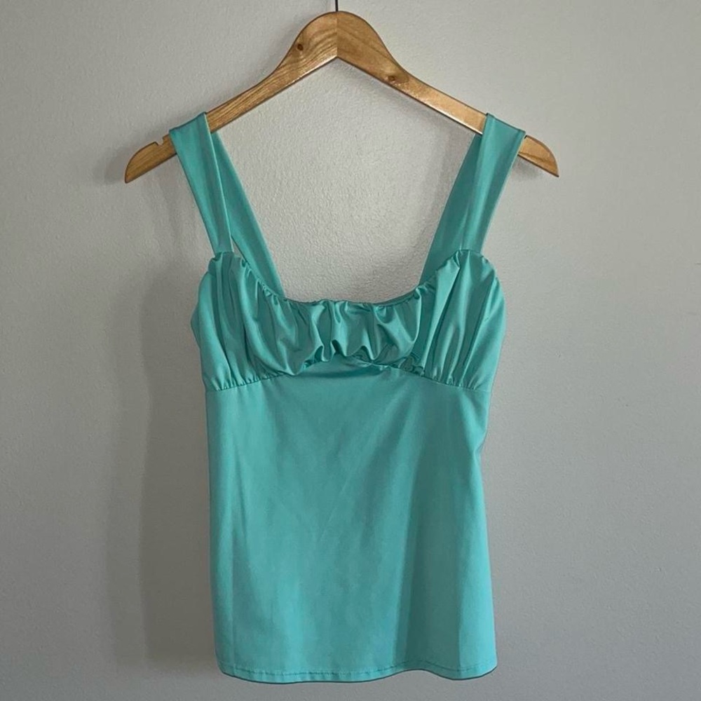 Frederick's of Hollywood Blue Ruched Tank Top
